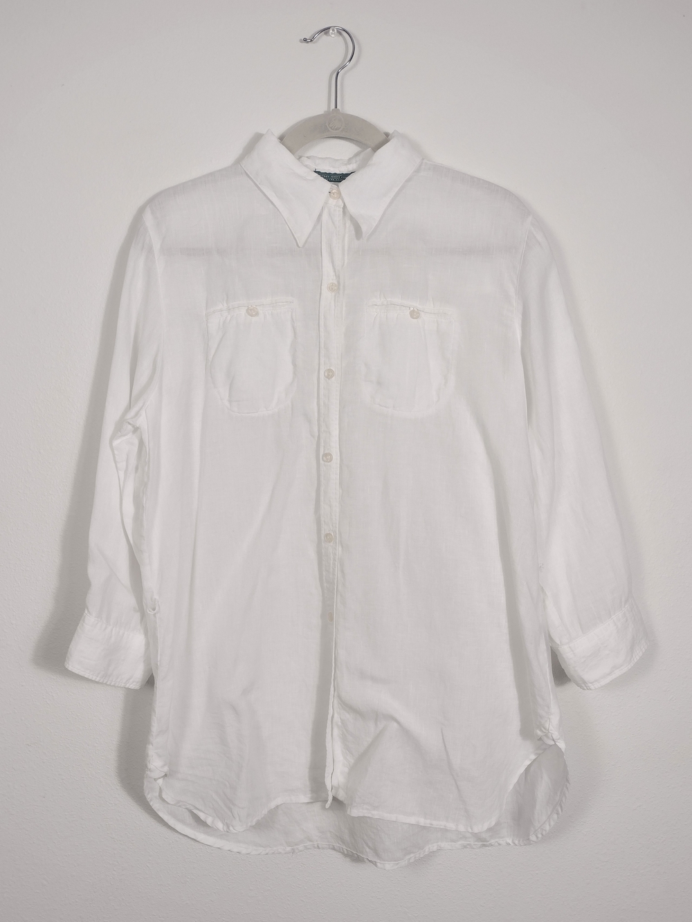 Vintage Y2K Lauren Jeans Co. Ralph Lauren 100% Linen Relaxed Button Up Shirt